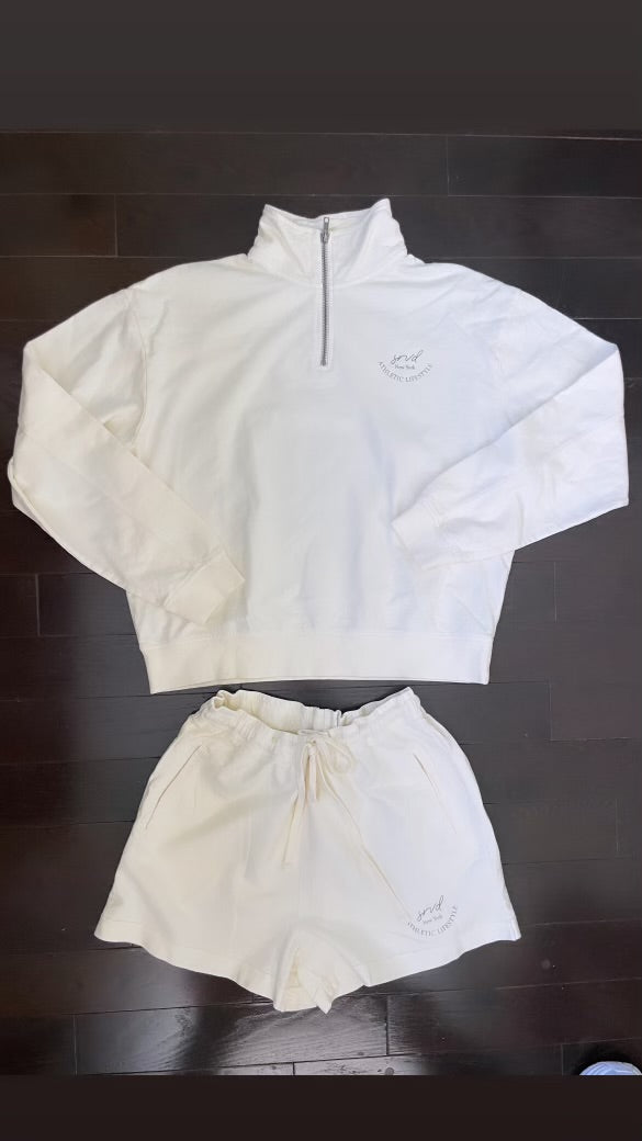 Washed White Drawstring SRVD Washed Drawstring Shorts – Back 2 Basics
