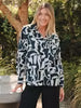 ART GEO BUTTON UP OVERSIZED SHIRT
