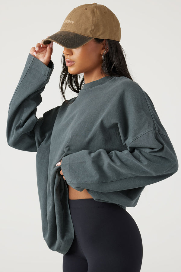Joah Brown Oversized Zip Hoodie - Evergreen French Terry