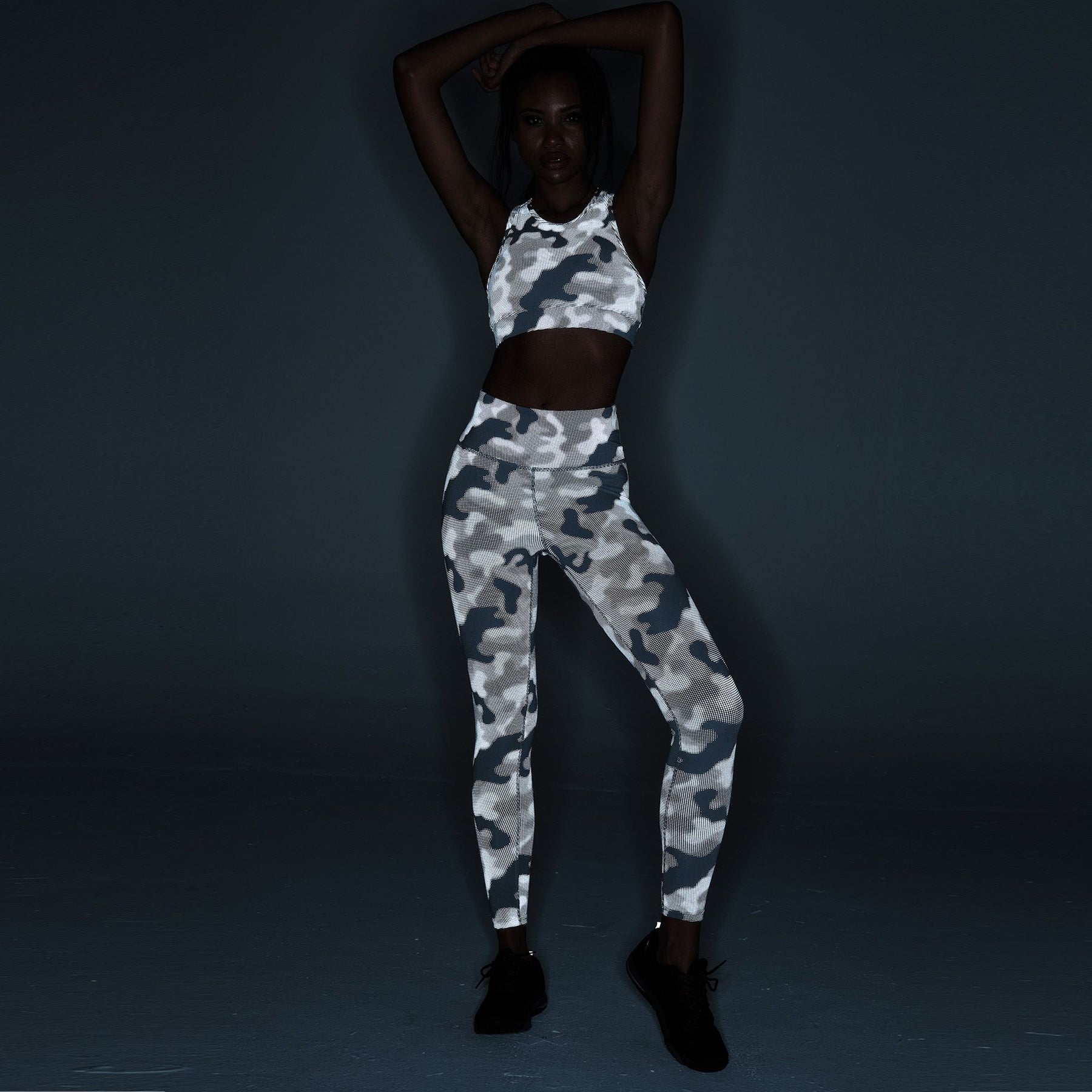 Drop And Give Me Reflective Camo Ankle Leggings